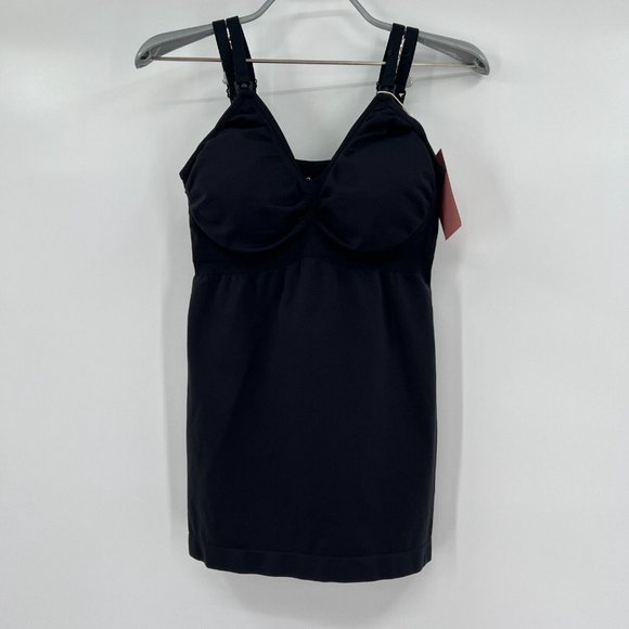 Quince Seamless Black Maternity & Nursing Tank Top Camisole 2-Pack sz S NWT - Picture 5 of 7